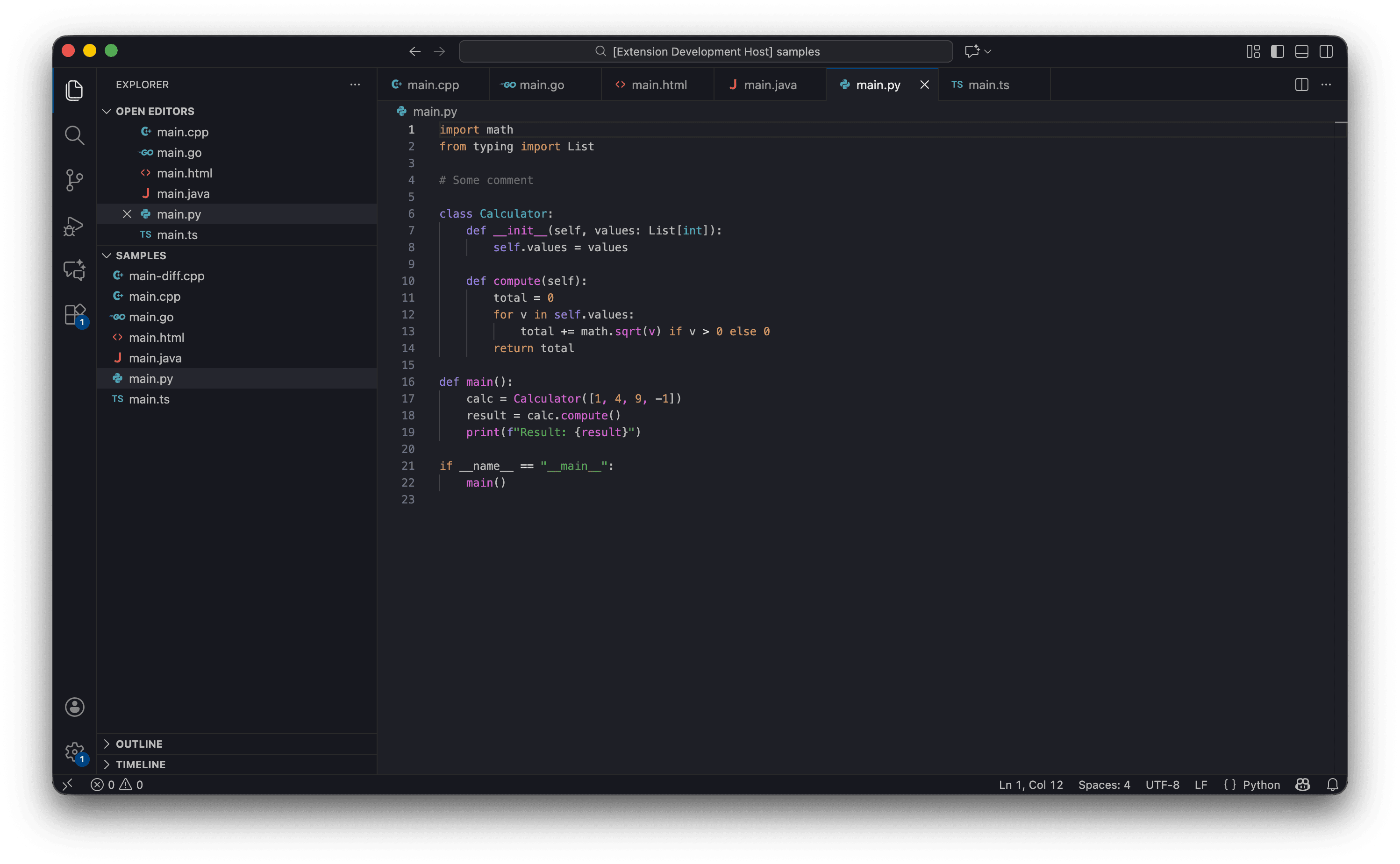 Python syntax highlighting